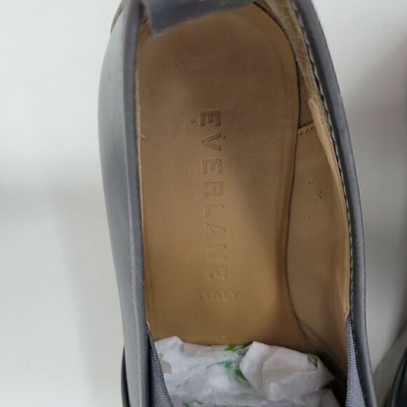 EVERLANE STREET SHOE WOMEN’S SIZE 7 GRAY LEATHER SNEAKER LOAFERS ITALY - Picture 5 of 8